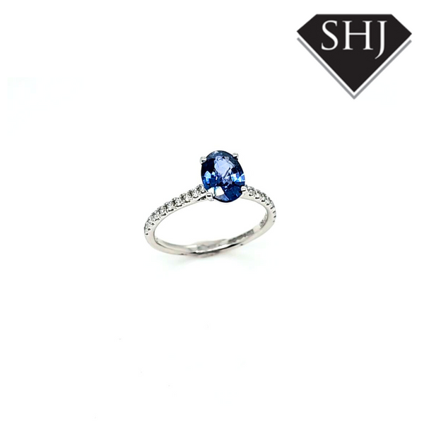 Platinum Sapphire and Diamond Ring 0.22ct