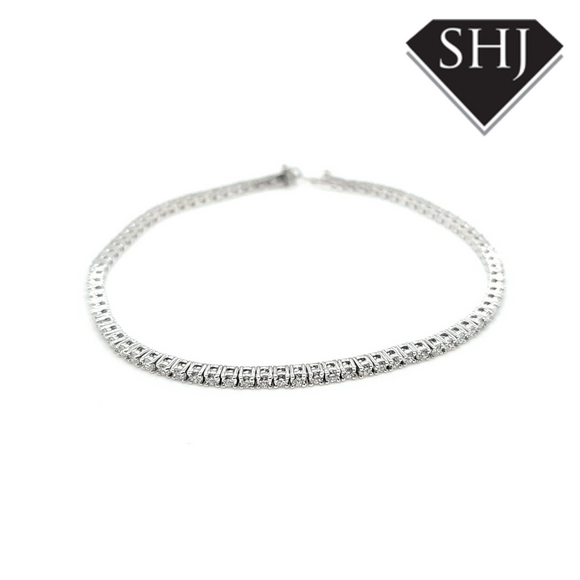 9ct White Gold Lab Created Diamond Bracelet