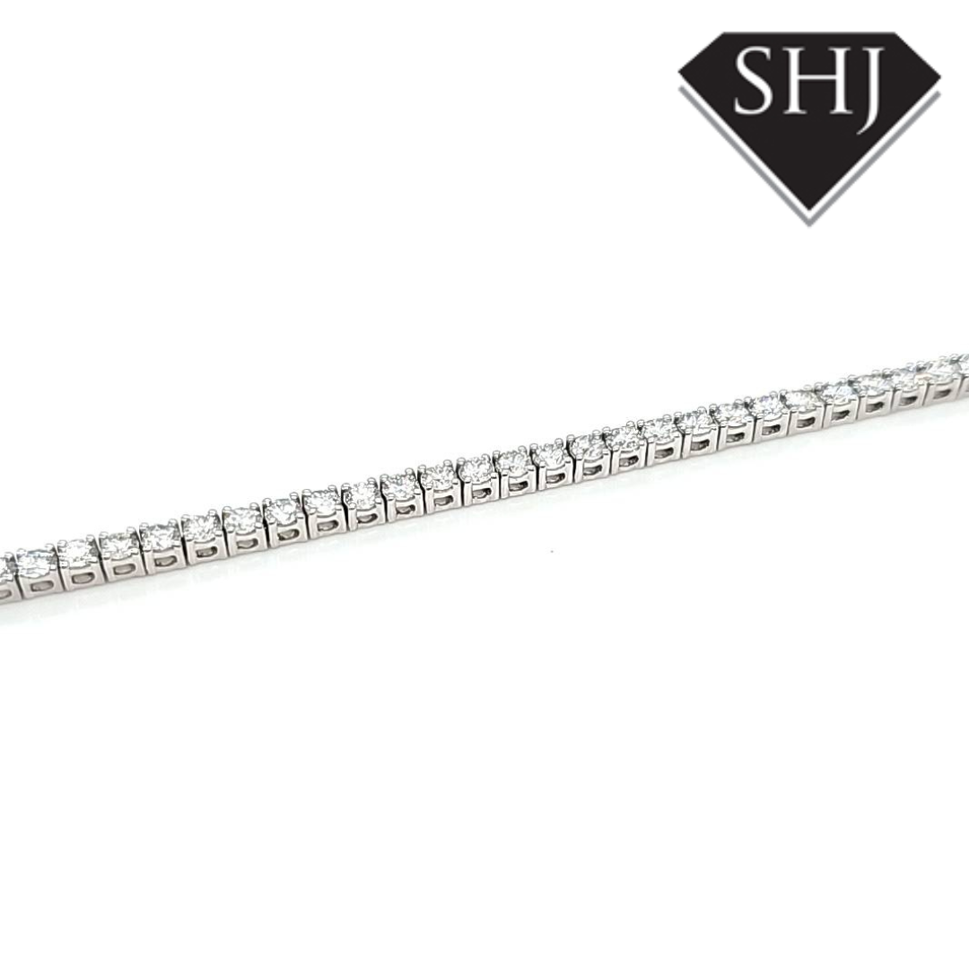 9ct White Gold Lab Created Diamond Bracelet