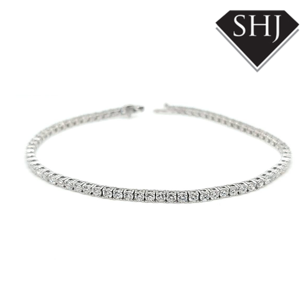 9ct White Gold Lab Created Diamond Bracelet
