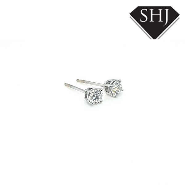 18ct White Gold Diamond Stud Earrings 0.43ct