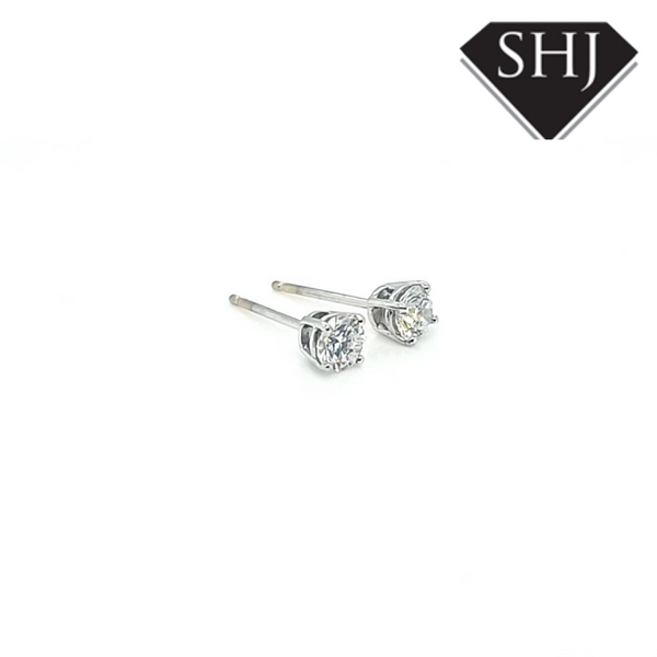 18ct White Gold Diamond Stud Earrings 0.34ct