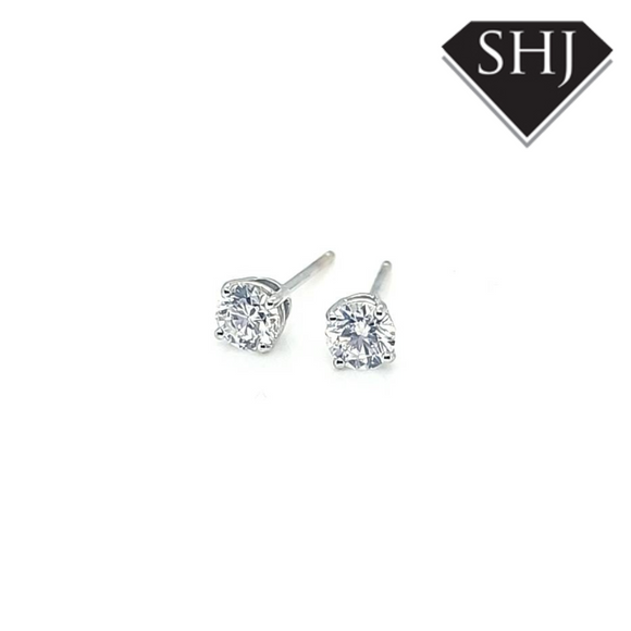 18ct White Gold Diamond Stud Earrings 0.43ct