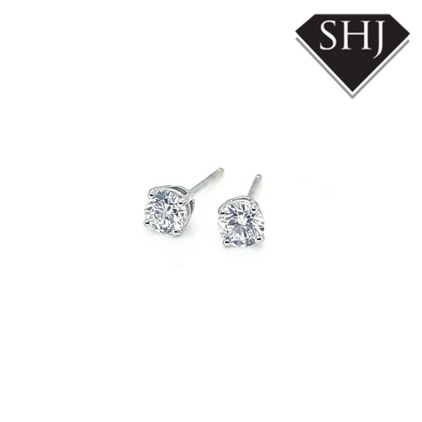 18ct White Gold Diamond Stud Earrings 0.50ct