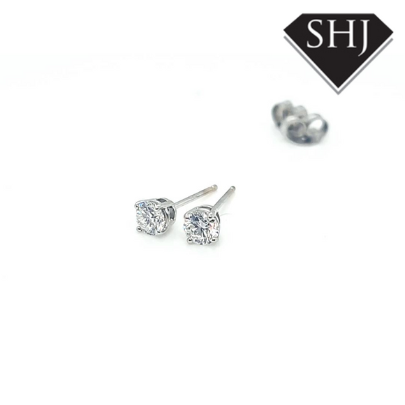 18ct White Gold Diamond Stud Earrings 0.34ct