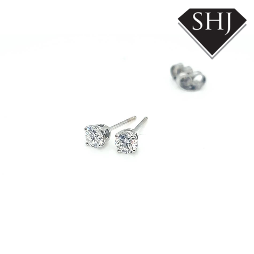 18ct White Gold Diamond Stud Earrings 0.43ct