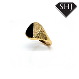 9ct Yellow Gold Signet Ring with Onyx