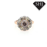 14ct Yellow Gold Champagne & Other Colour Diamond Cluster Ring