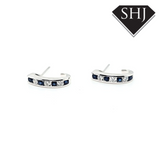 18ct White Gold Sapphire and Diamond Earrings