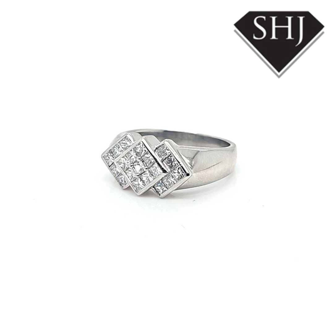 Platinum Diamond Cluster Ring 1.35ct