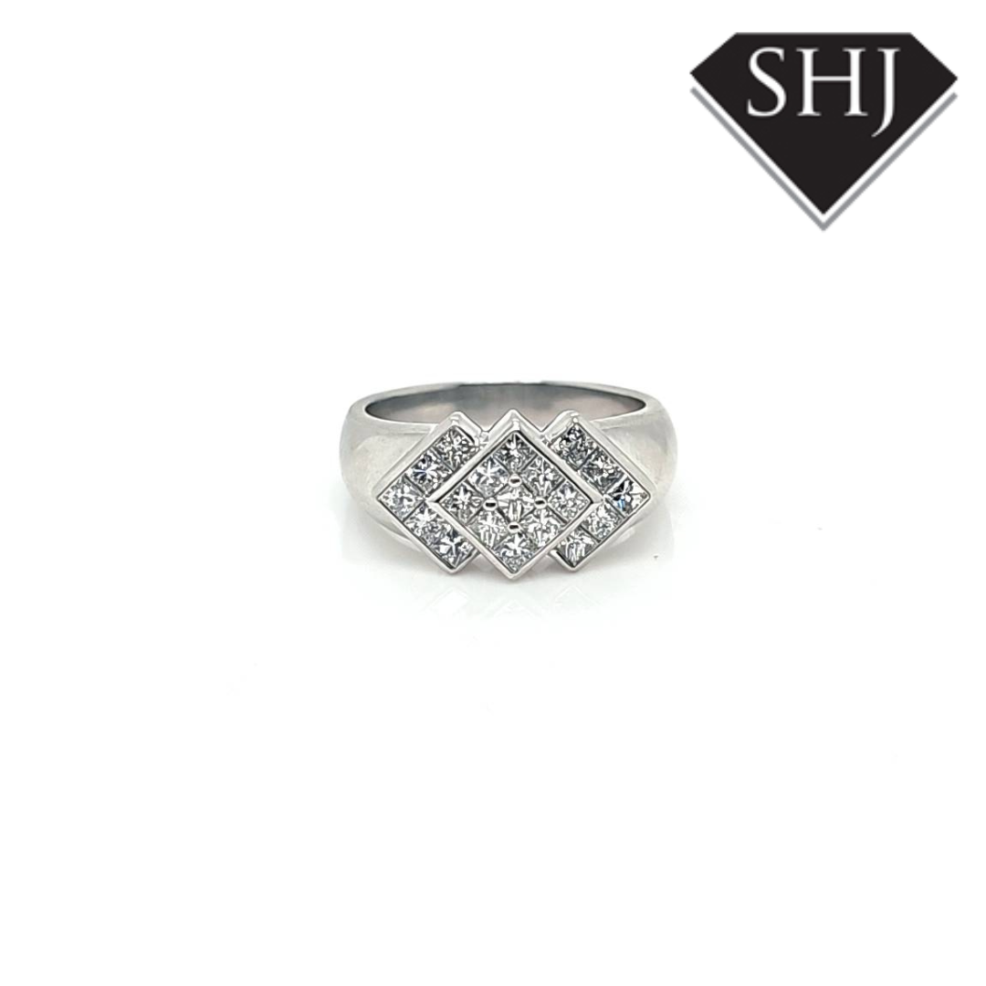 Platinum Diamond Cluster Ring 1.35ct
