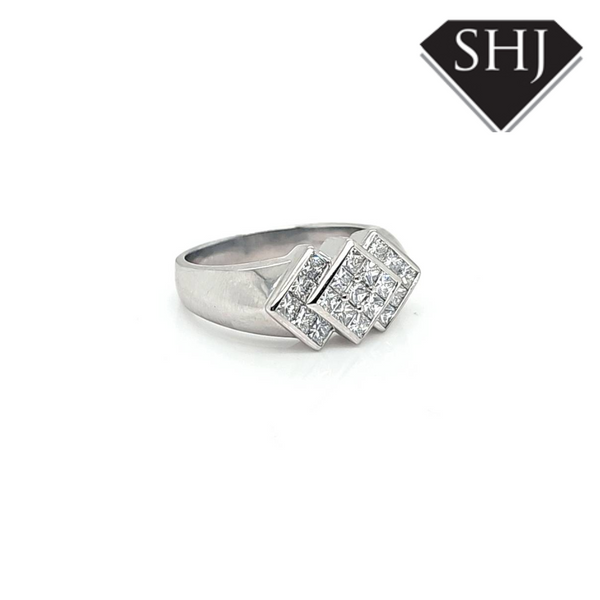 Platinum Diamond Cluster Ring 1.35ct