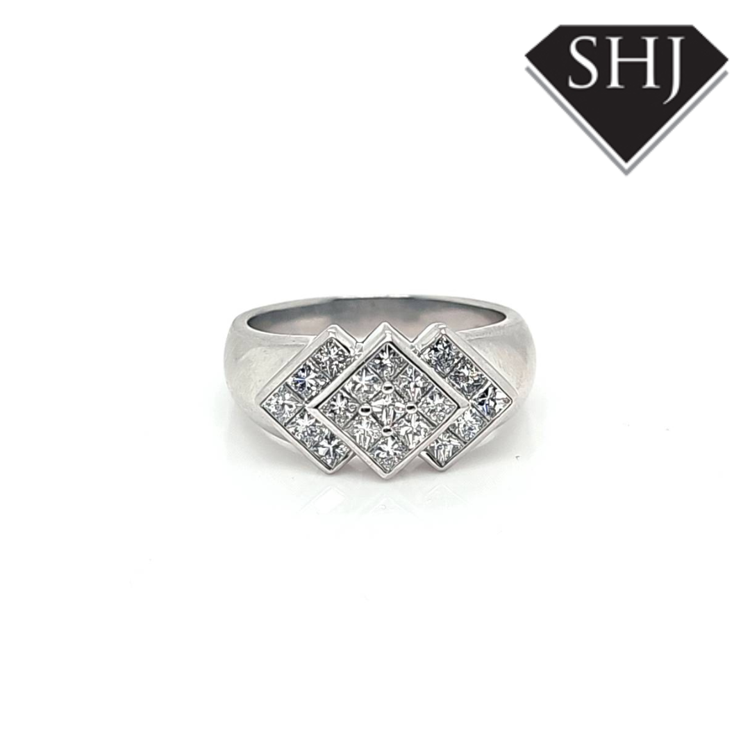 Platinum Diamond Cluster Ring 1.35ct