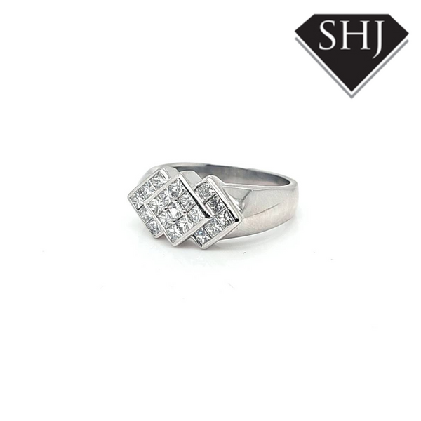 Platinum Diamond Cluster Ring 1.35ct