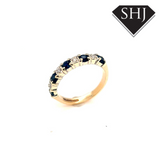 9ct White Gold/Yellow Gold Sapphire and Diamond Eternity Ring 'O'