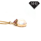 18ct Yellow Gold Pearl Pendant and Chain