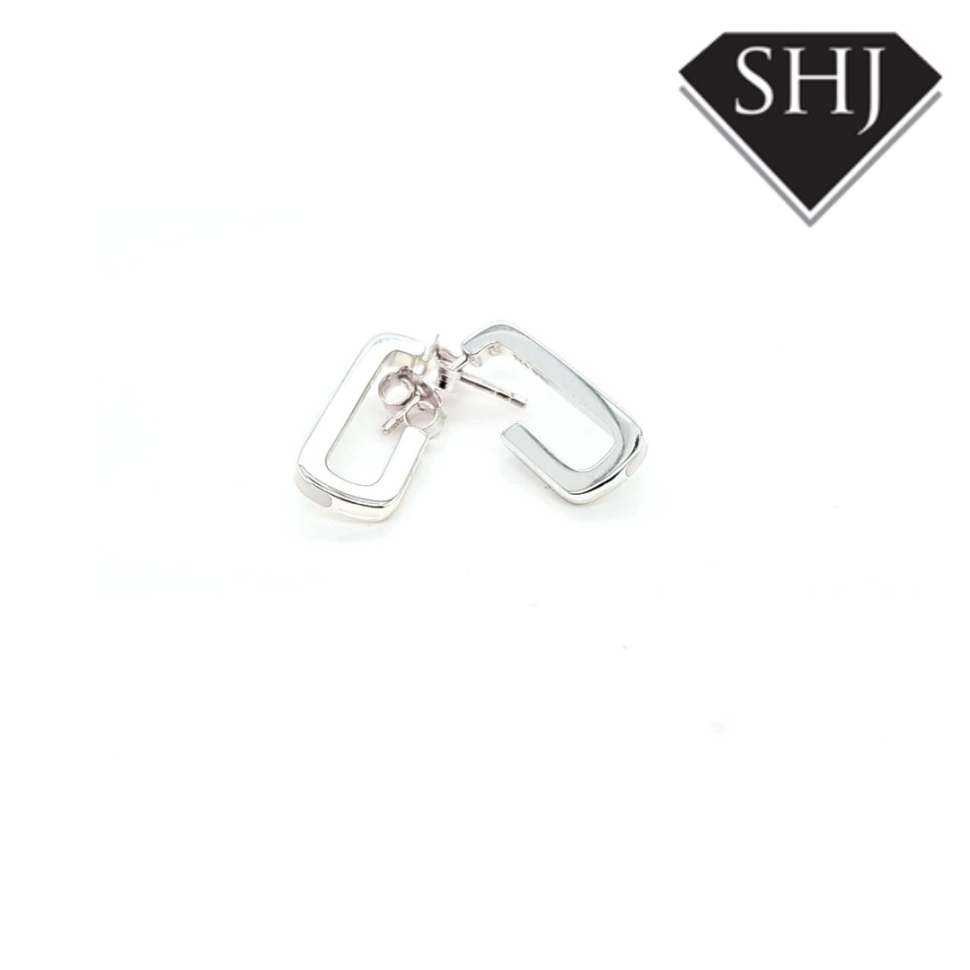 Silver D Shaped Hoops