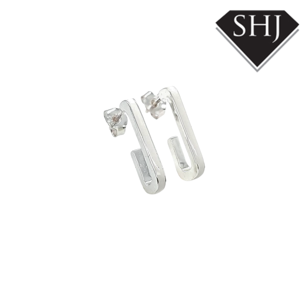 Silver D Shaped Hoops