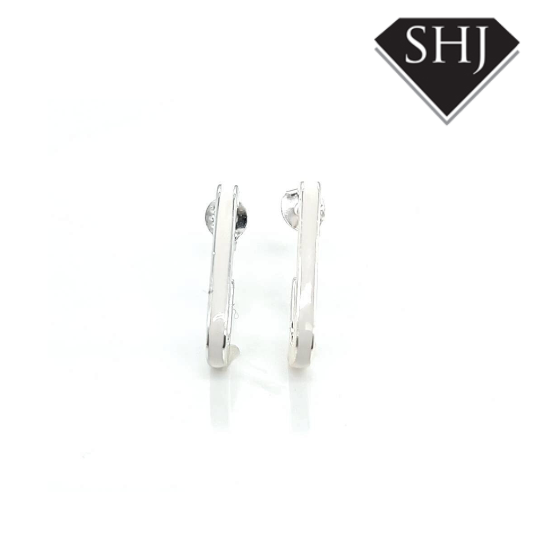 Silver D Shaped Hoops