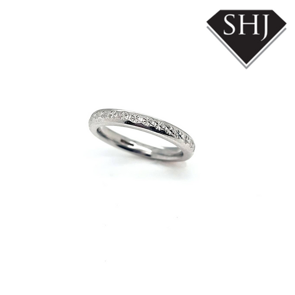 Platinum and Diamond Fancy Band Ring 'K'