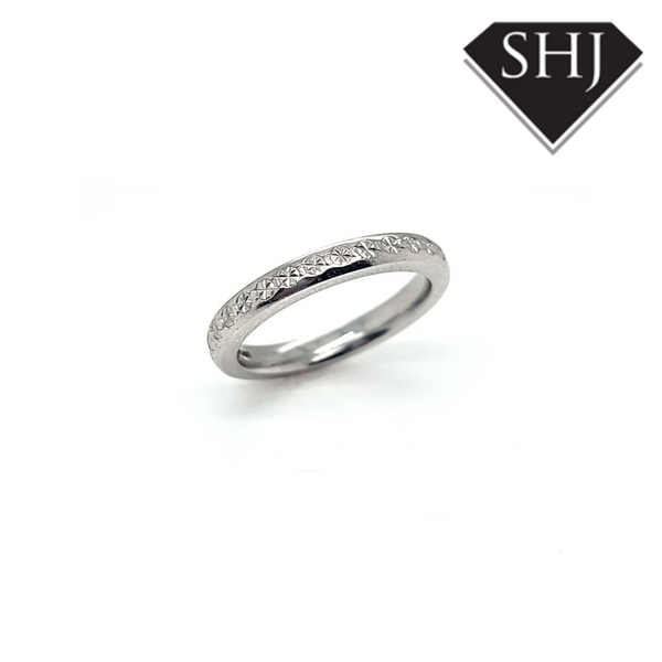 Platinum and Diamond Fancy Band Ring 'K'