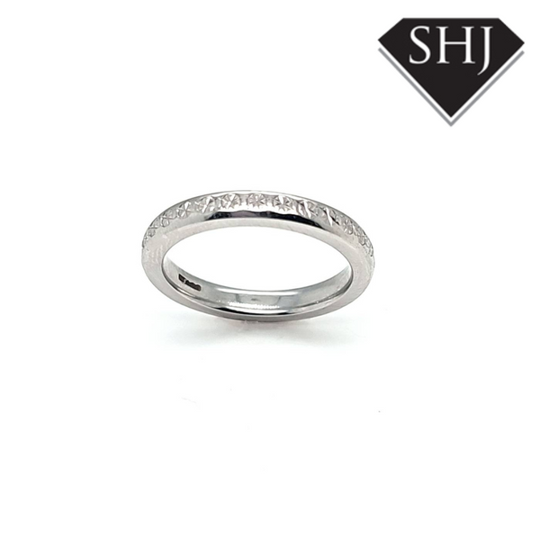 Platinum and Diamond Fancy Band Ring 'K'