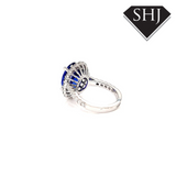 Appro Platinum Tanzanite and Diamond Ring