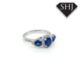 Appr 18ct White Gold Sapphire and Diamond Ring