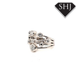 Appro Platinum Diamond L Style Ring