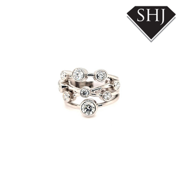 Appro Platinum Diamond L Style Ring