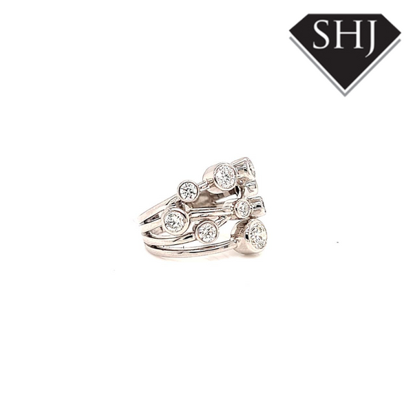 Appro Platinum Diamond L Style Ring