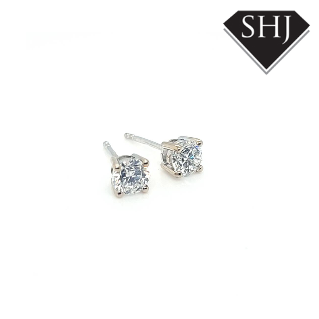 18ct White Gold Diamond Stud Earrings 1.00ct