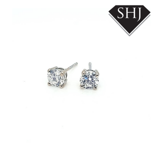 18ct White Gold Diamond Stud Earrings 1.00ct