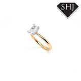 18ct Yellow Gold/White Gold Single Stone Lab Grown Radiant Ring