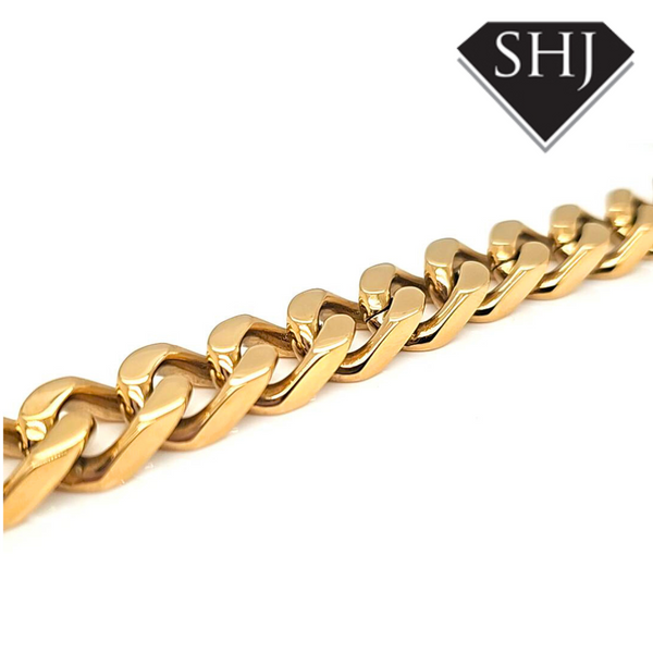 Stainless Steel and Gold Plated 22m Curb Bracelet