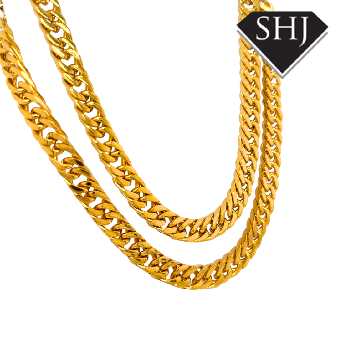 Stainless Steel Gold Plated 20" Curb Chain Necklace