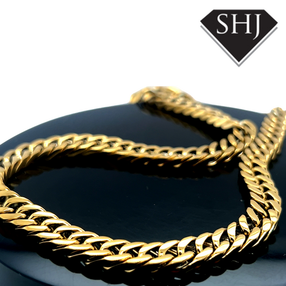 S/Steel Gold Plated 55mm Mens Curb Chain Necklace