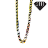 S/Steel Gold Plated 55mm Mens Curb Chain Necklace