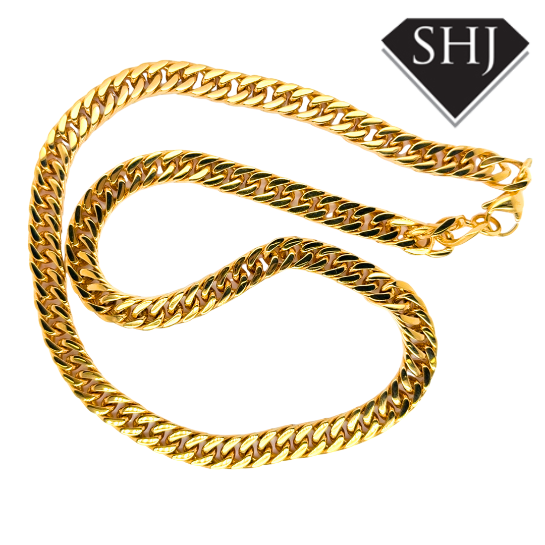 Stainless Steel Gold Plated 20" Curb Chain Necklace