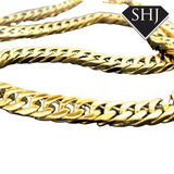 S/Steel Gold Plated 55mm Mens Curb Chain Necklace