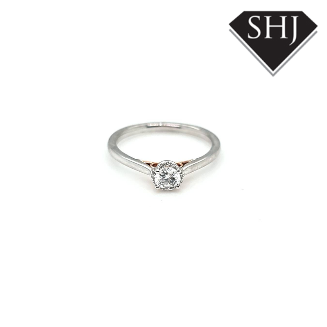 18ct White Gold Single Stone Diamond Ring .24ct