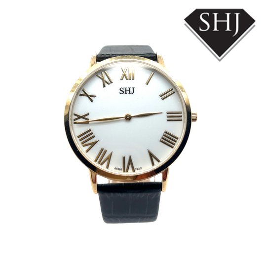 SHJ Gents Black Strap Watch