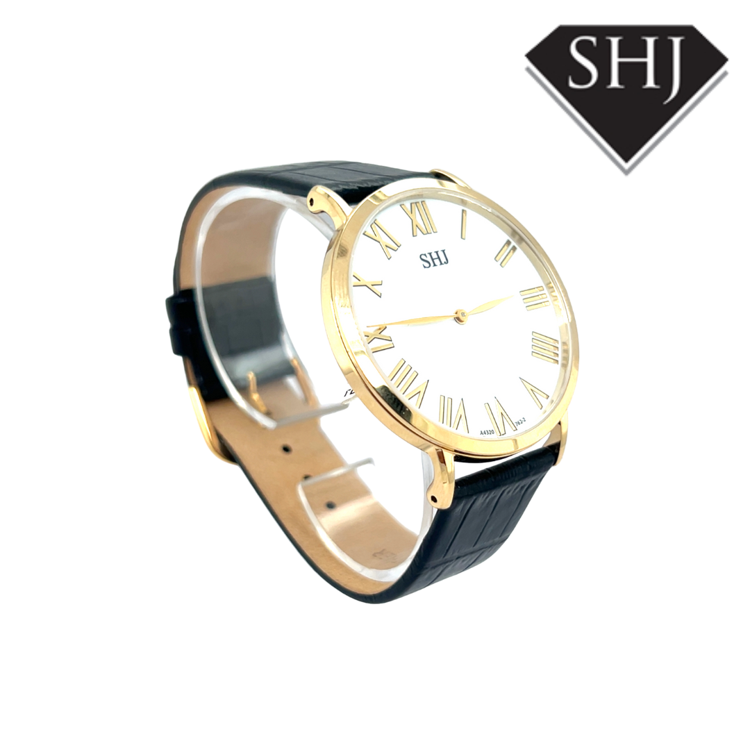 SHJ Gents Black Strap Watch