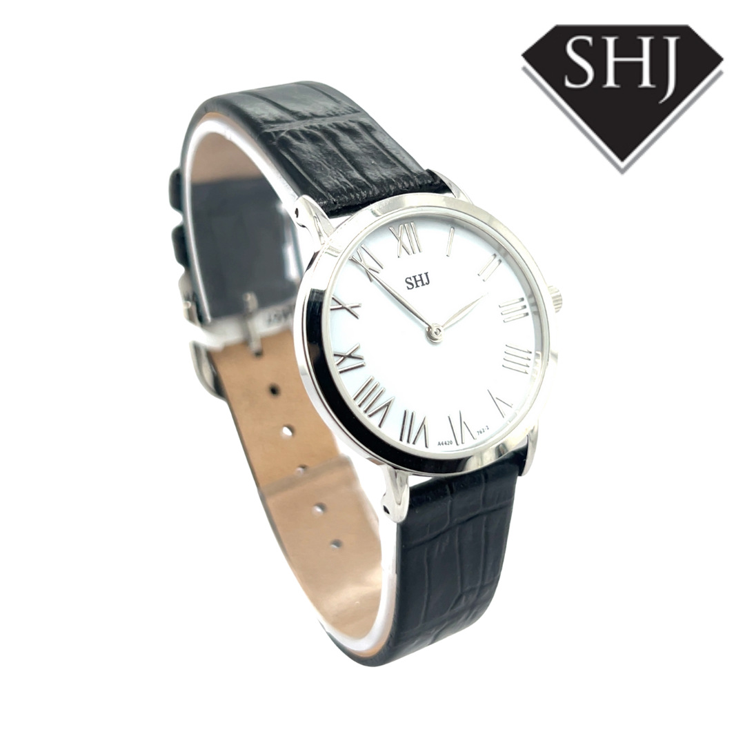 SHJ Ladies Black Strap Watch