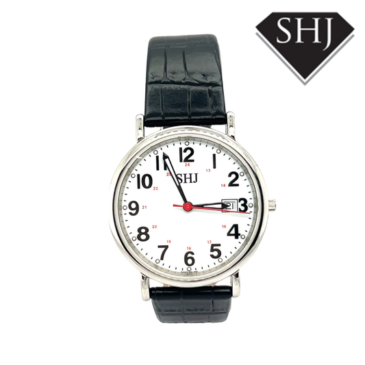 SHJ Gents Black Strap Watch