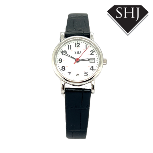 SHJ Ladies Black Strap Watch