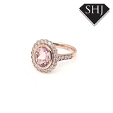 18ct Rose Gold Morgan and Diamond Cluster Ring