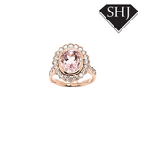 18ct Rose Gold Morgan and Diamond Cluster Ring