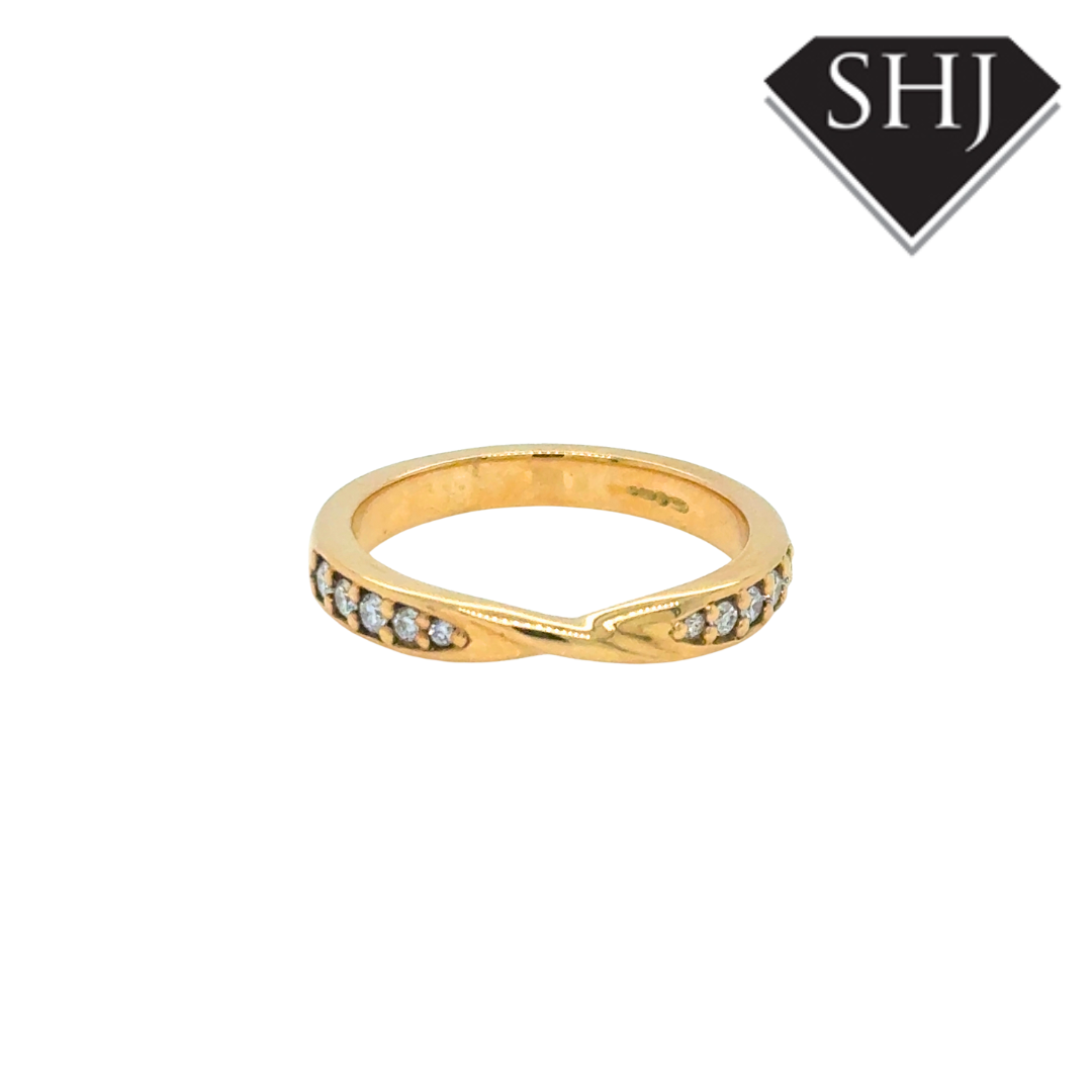 18ct Yellow Gold Ribbon & Twist Diamond Ring