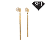 9ct Yellow Gold Bar Drop Earrings